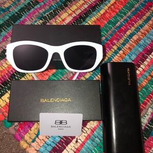 Balenciaga White Sunglasses